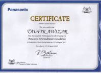 gallery/certificate installation panasonic